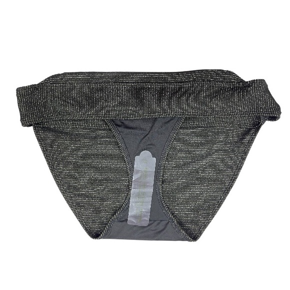 1178 - NWTs Old Navy Black /Gold Metallic High Waisted Bikini Swim Bottom (2X) - Picture 3 of 6